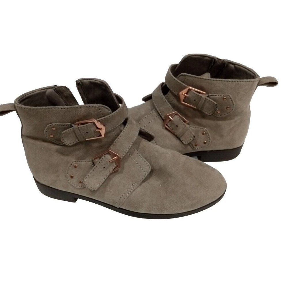 Women's Old Navy Taupe W/ Buckle(Rose Gold) Boots Suede  Size 8 US / Size UK 5